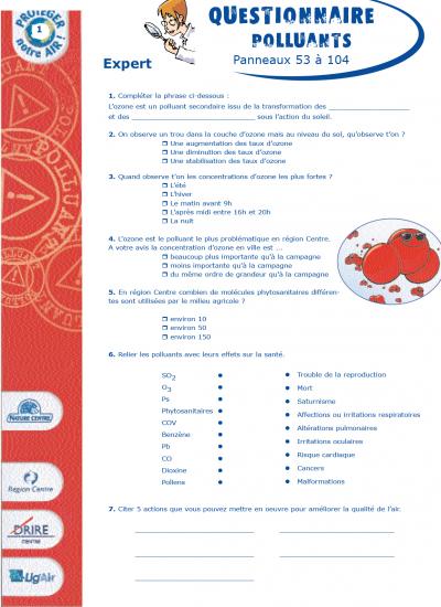 Questionnaire sur les polluants